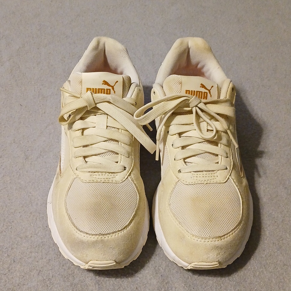 Puma Light Cream Lace-Up Sneakers - Women's